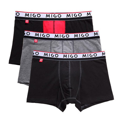 Cotton Two-tone trunk (3 In 1 Pack) | MIGO Underwear (Men's) MIGO 