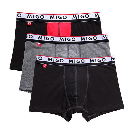 Cotton Two-tone trunk (3 In 1 Pack) | MIGO Underwear (Men's) MIGO 
