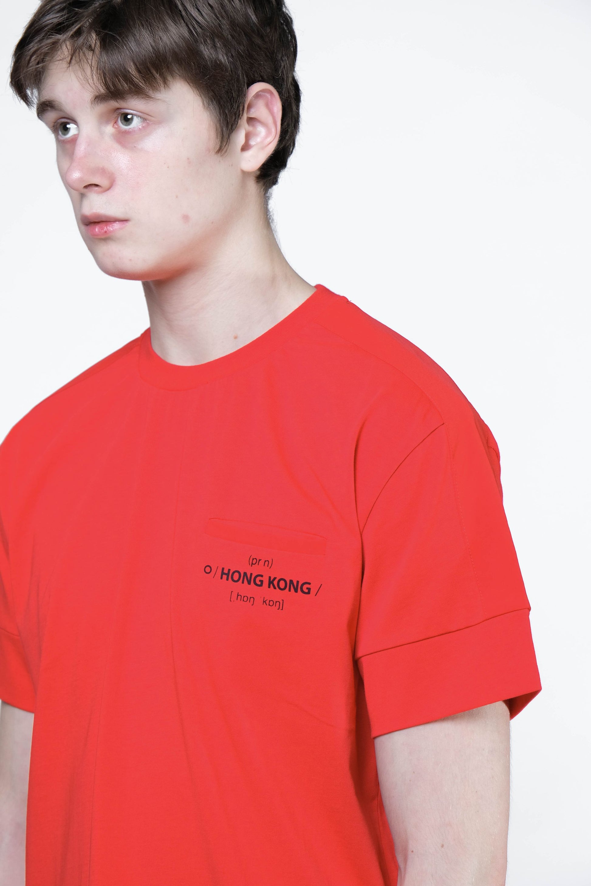 Shoulder Patch Pocket Tee (Red) - [MIGO Menswear]